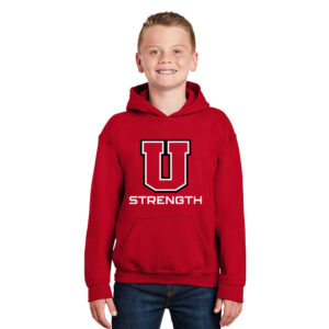 Union Strength Youth Fleece Hooded Sweatshirt-Red