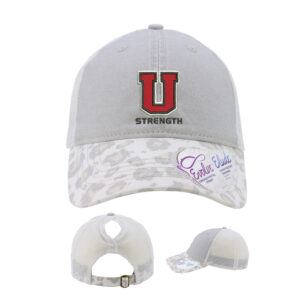 Union Strength Infinity Her Women’s Printed Visor with Mesh Back Cap-Grey/Snow Leopard