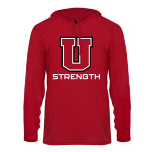 Union Strength Badger B-Core Long Sleeve Hood Tee-Red