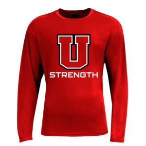 Union Strength Adult AIRFLEX long sleeve 4-way stretch performance tee-Scarlet