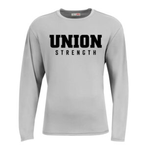 Union Strength Adult AIRFLEX long sleeve 4-way stretch performance tee-Silver
