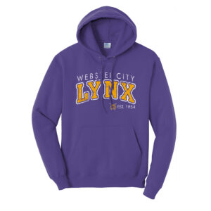 Webster City Lynx Unisex Fleece Hooded Sweatshirt-Purple