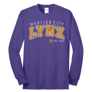 Webster City Lynx Unisex Cotton Long Sleeve Tee-Purple