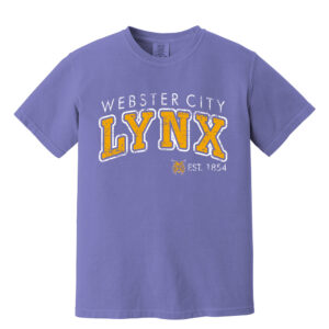 Webster City Lynx Unisex Comfort Colors Pigment Dyed Short Sleeve Shirt-Violet