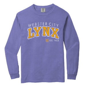 Webster City Lynx Unisex Comfort Colors Heavyweight Ring Spun Long Sleeve Tee-Violet