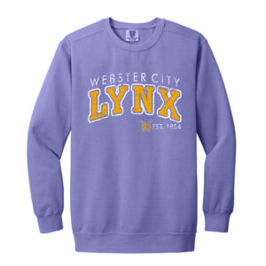 Webster City Lynx Unisex Comfort Colors Garment-Dyed Fleece Crew-Violet