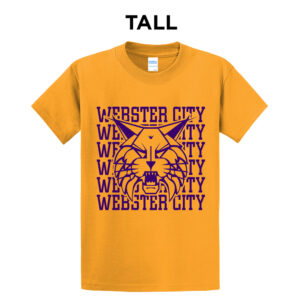 Webster City Lynx Tall Cotton Short Sleeve Tee-Gold (LT, XLT)