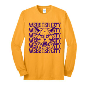 Webster City Lynx Unisex Cotton Long Sleeve Tee-Gold