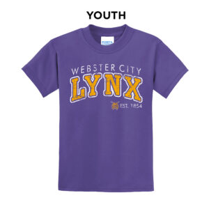 Webster City Lynx Youth Short Sleeve Tee-Purple