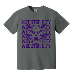 Webster City Lynx Unisex Comfort Colors Pigment Dyed Short Sleeve Shirt-Pepper