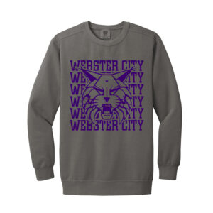 Webster City Lynx Unisex Comfort Colors Garment-Dyed Fleece Crew-Grey
