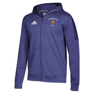 Webster City Lynx Adidas Team Issue women’s Full Zip performance hood – Purple Melange (XS, XL)