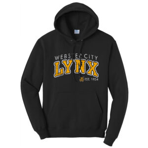 Webster City Lynx Unisex Fleece Hooded Sweatshirt-Black