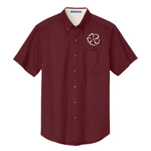 Wild Rose Casino Employee Port Authority Short Sleeve Easy Care Shirt Men-Burgundy
