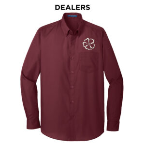 Wild Rose Casino Employee Port Authority Long Sleeve Carefree Poplin Shirt Men-Burgundy