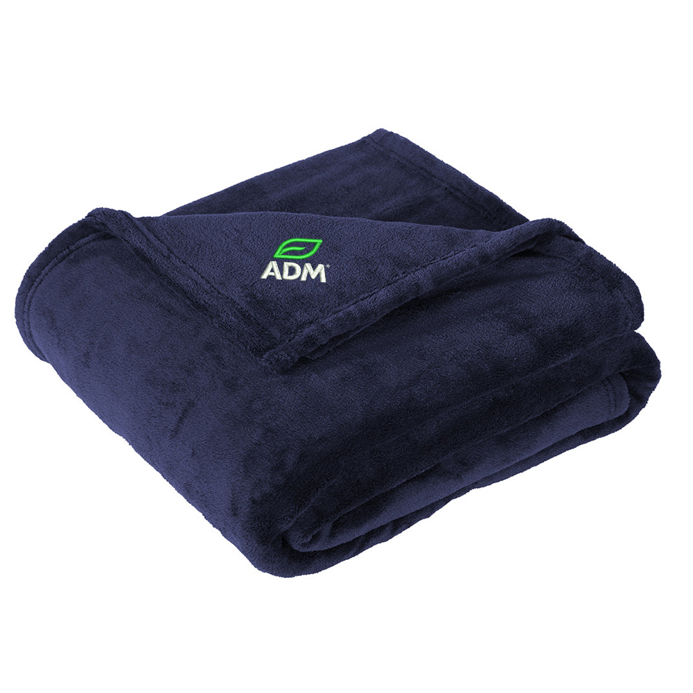 ADM BIO Port Authority Oversized Ultra Plush Blanket 60X85-Deep Navy
