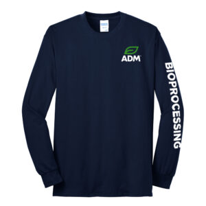 ADM BIO Unisex Cotton Long Sleeve Tee-Navy