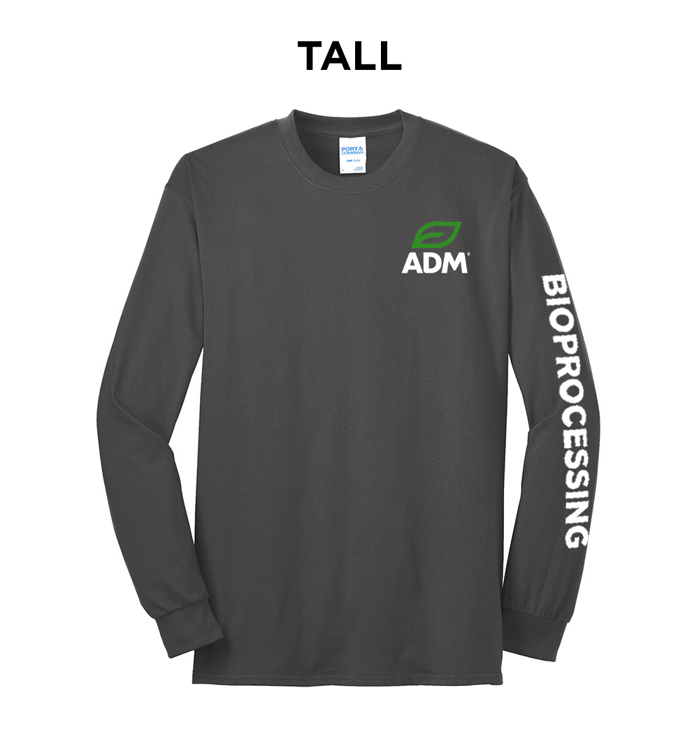 ADM BIO Tall Cotton Long Sleeve Tee-Charcoal