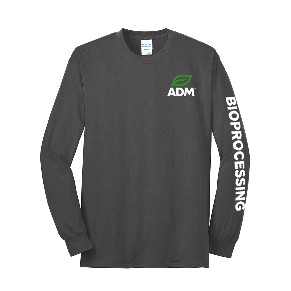 ADM BIO Unisex Cotton Long Sleeve Tee-Charcoal