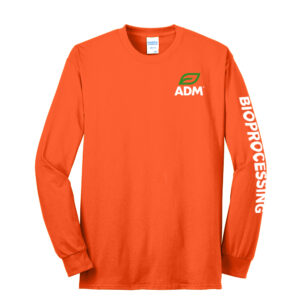 ADM BIO Unisex Cotton Long Sleeve Tee-Safety Orange