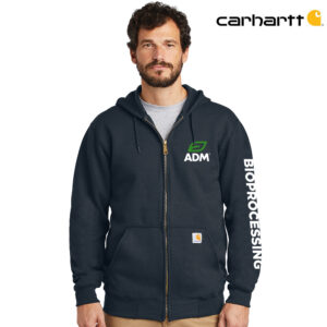 ADM BIO Carhartt Men Midweight Hooded Zip Front Sweatshirt-New Navy
