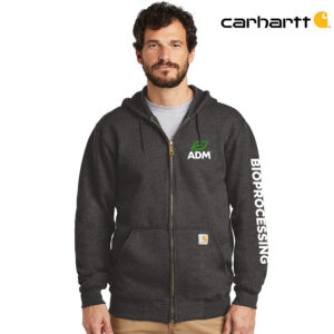 ADM BIO Carhartt Men Midweight Hooded Zip Front Sweatshirt-Carbon Heather