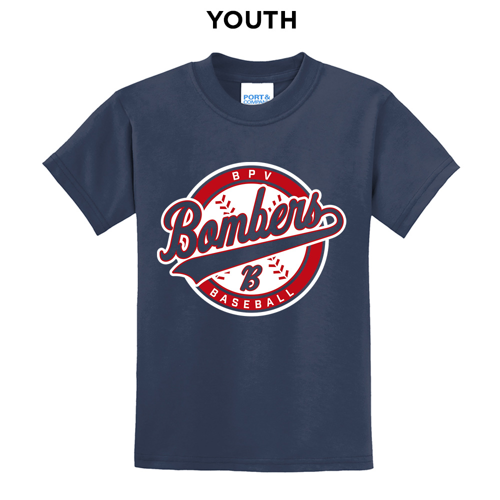 BPV Bombers BB Youth Short Sleeve Tee-Navy
