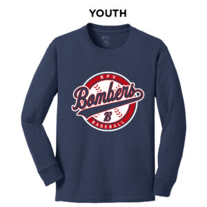 BPV Bombers BB Youth Cotton Long Sleeve Tee-Navy