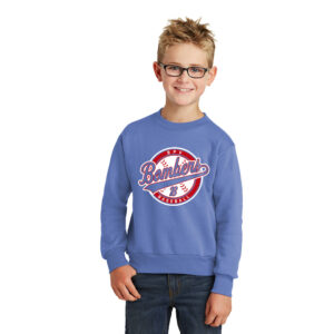 BPV Bombers BB Youth Fleece Crewneck Sweatshirt-Carolina Blue