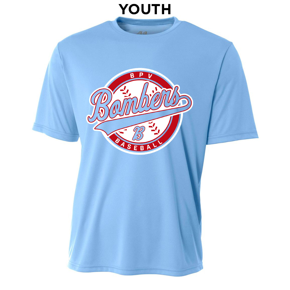 BPV Bombers BB YOUTH Cooling Performance Tshirt-Light Blue