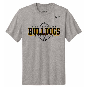 Bett BB Nike Team rLegend  Short  Sleeve performance  T shirt –  Carbon Heather