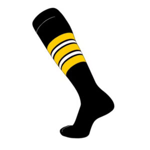 Bett BB TCK Pro pattern F socks – Black with Gold/White/Blk striping pattern