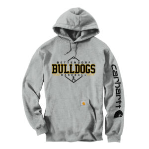 Bett BB Carhartt Men Midweight Hooded Logo Sweatshirt-Heather Grey