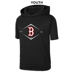 Boone BB Sport-Tek YOUTH Sport-Wick Fleece Short Sleeve Hooded-Black