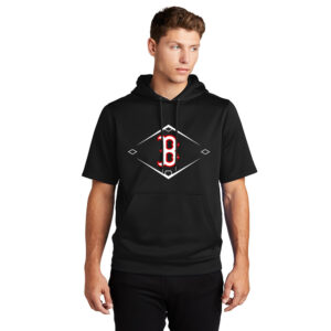 Boone BB Sport-Tek Sport-Wick Fleece Short Sleeve Hooded Pullover Men-Black