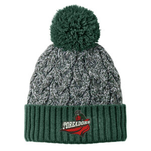 Boone BB New Era Marled Knit Pom Beanie-Dark Green/Graphite/White