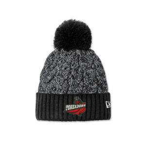 Boone BB New Era Marled Knit Pom Beanie-Black/Graphite/White