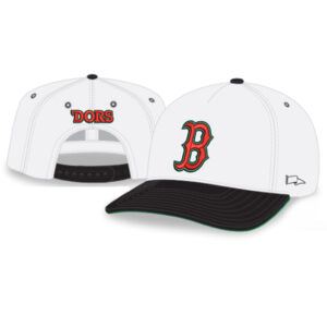 Boone BB Rah-Rah 5-Panel Chino Twill Snapack Cap-White/Black/Green Underbill