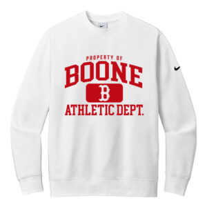 Boone BB Nike Club Fleece Sleeve Swoosh Crew-White
