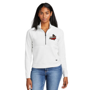 Boone BB New Era Ladies STS 1/2-Zip-Fan White