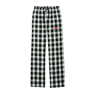 Boone Cheer District Women Flannel Plaid Pant-Black White Buffalo Check