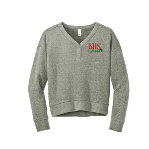 Boone Cheer District Women’s Perfect Tri Fleece V-Neck Sweatshirt-Grey Frost