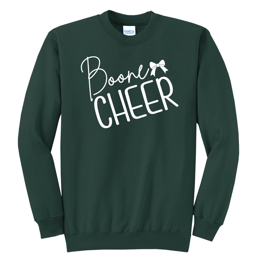 Boone Cheer Unisex Fleece Crewneck Sweatshirt-Dark Green