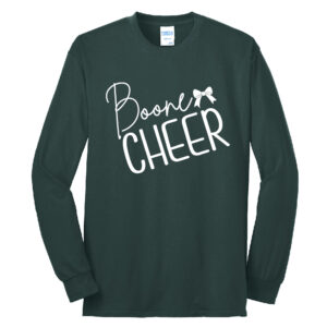 Boone Cheer Unisex Cotton Long Sleeve Tee-Dark Green