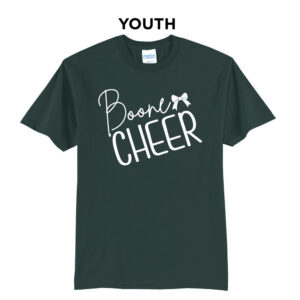 Boone Cheer Youth Short Sleeve Tee-Dark Green