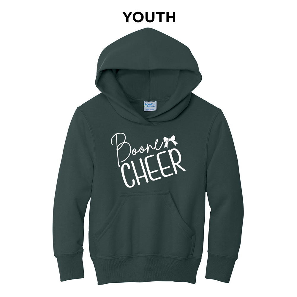 Boone Cheer Youth Fleece Hooded Sweatshirt-Dark Green