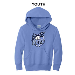 BPV Jets 9U Youth Fleece Hooded Sweatshirt-Carolina Blue