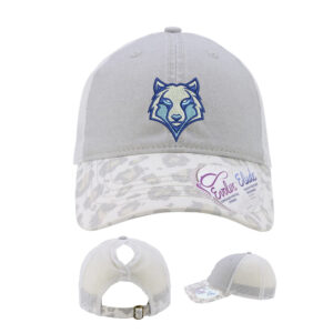 BPV Wolfpack Infinity Her Women’s Printed Visor with Mesh Back Cap-Grey Snow Leopard