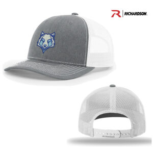 BPV Wolfpack Richardson Pro Crown Mesh Back solid color Adjustable back cap Split-heather Grey/White