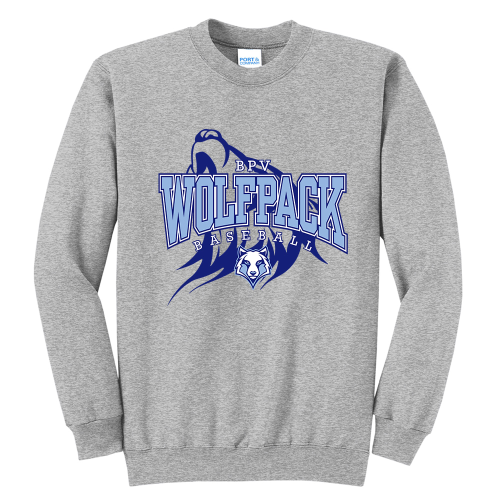 BPV Wolfpack Unisex Fleece Crewneck Sweatshirt-Athletic Heather